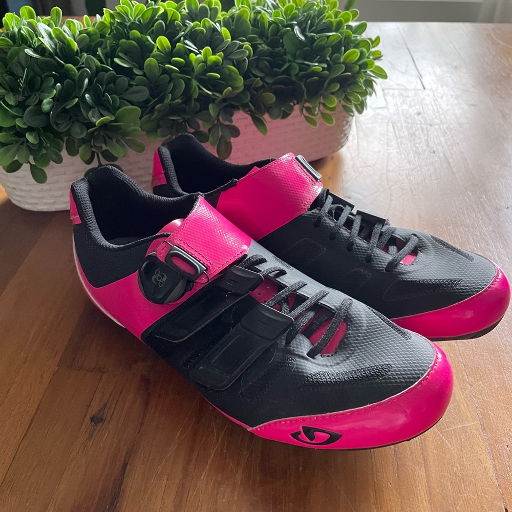 Giro Black and Pink Cycling Shoes